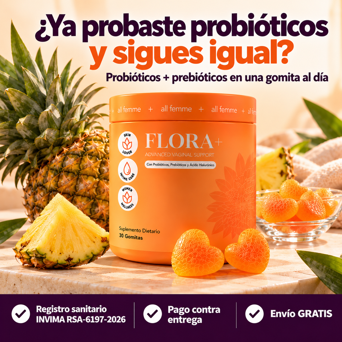 FLORA – Probióticos + prebióticos | Equilibrio de tu flora